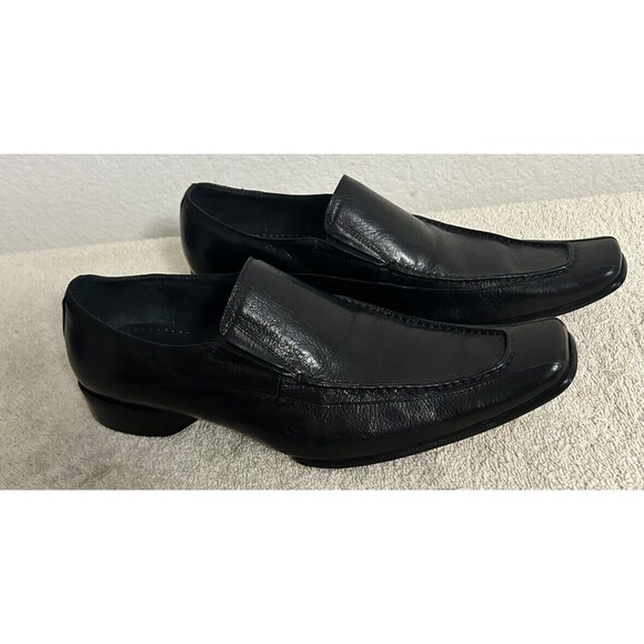Martello Handmade Men\'s Size 40 US 9 Black Leather Luxury Slip On Dress Shoes main image 6